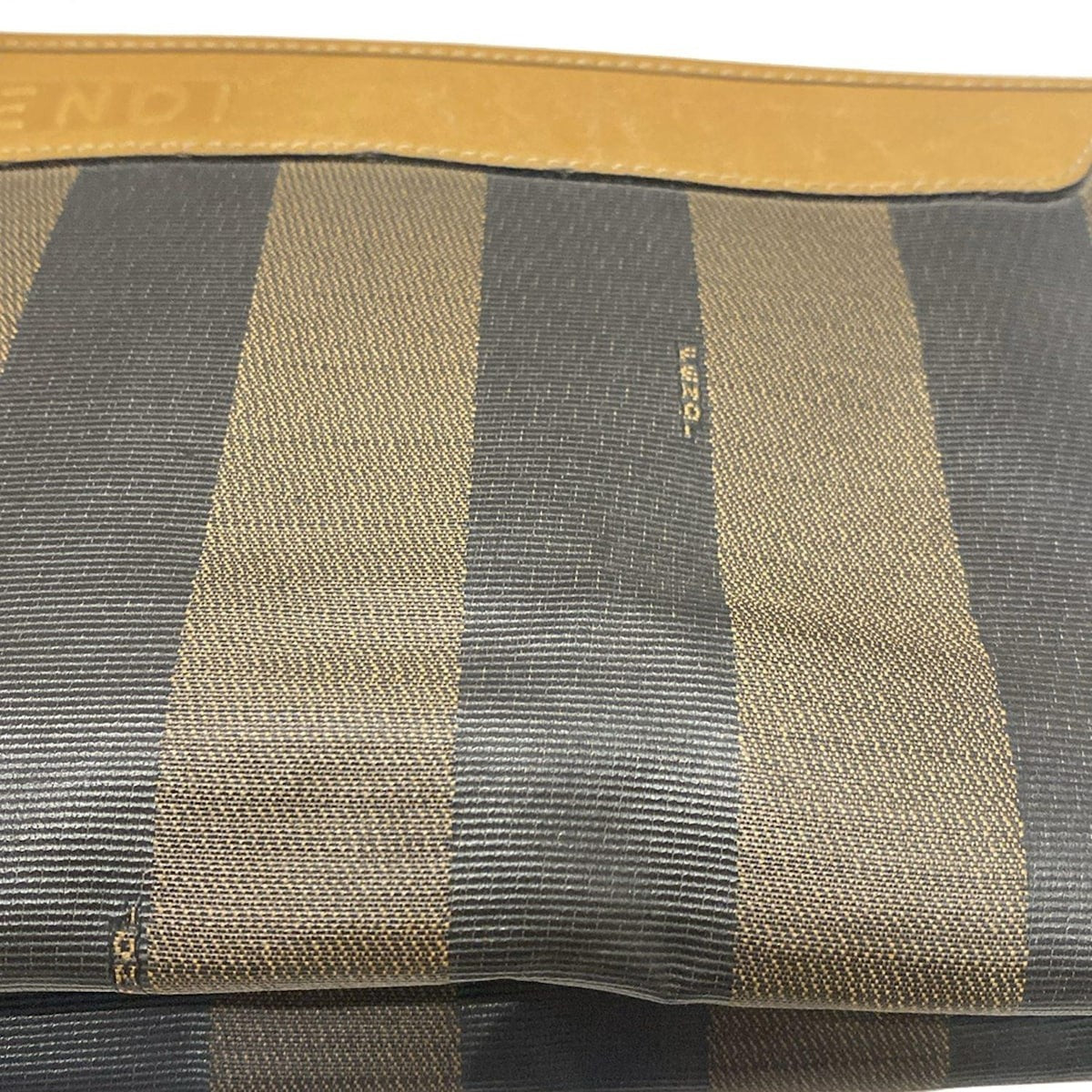 FENDI Second Bag Pecan PVC Leather Dark Brown Black Light Brown Authentic