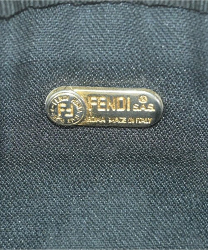 FENDI Shoulder Bag Purse FF Pecan Navy Gray Authentic