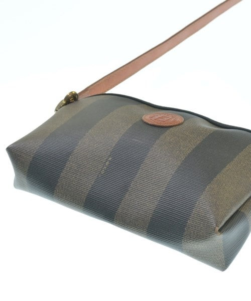 FENDI Shoulder Bag Purse FF Pecan Navy Gray Authentic