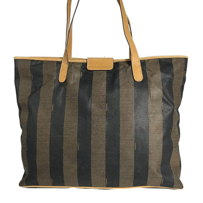 FENDI Hand Bag Tote Purse FF Pecan Authentic