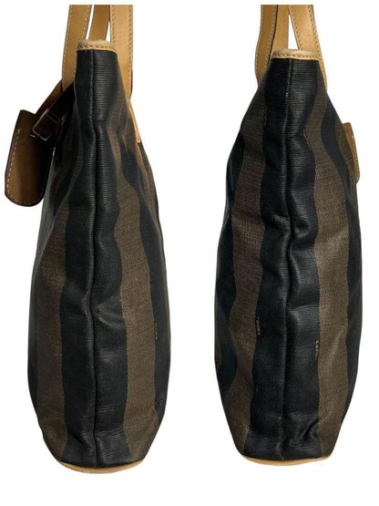 FENDI Hand Bag Tote Purse FF Pecan Authentic