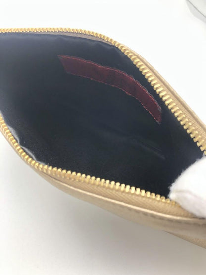 Valentino Garavani Accessory Pouch Hand Pouch Leather Gold Authentic