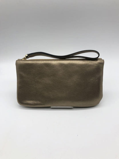 Valentino Garavani Accessory Pouch Hand Pouch Leather Gold Authentic