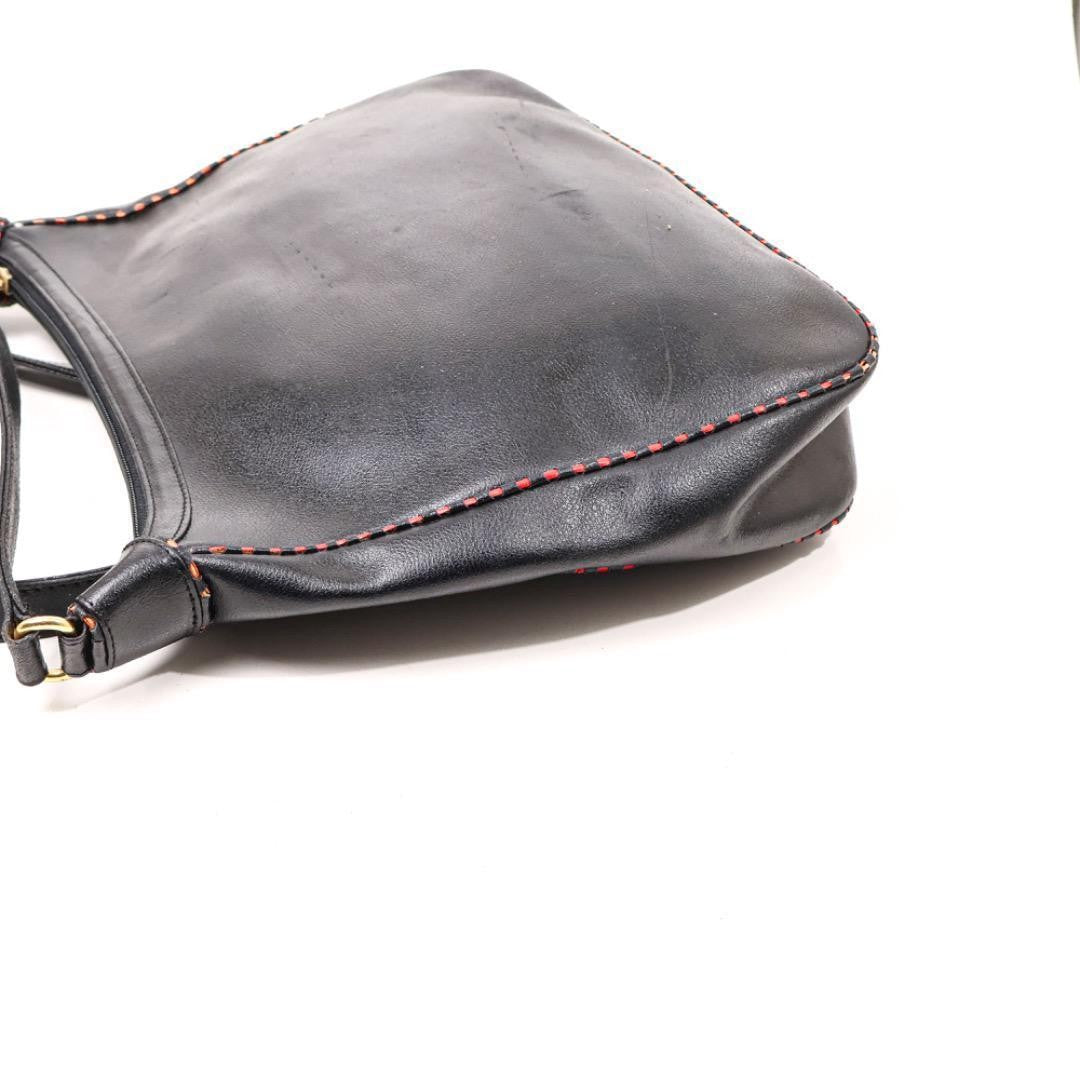 Valentino Shoulder Bag Purse Logo Leather Black Authentic