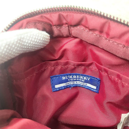 BURBERRY BLUE LABEL Shoulder Bag Purse Nova Check Nylon Leather Beige Red Auth