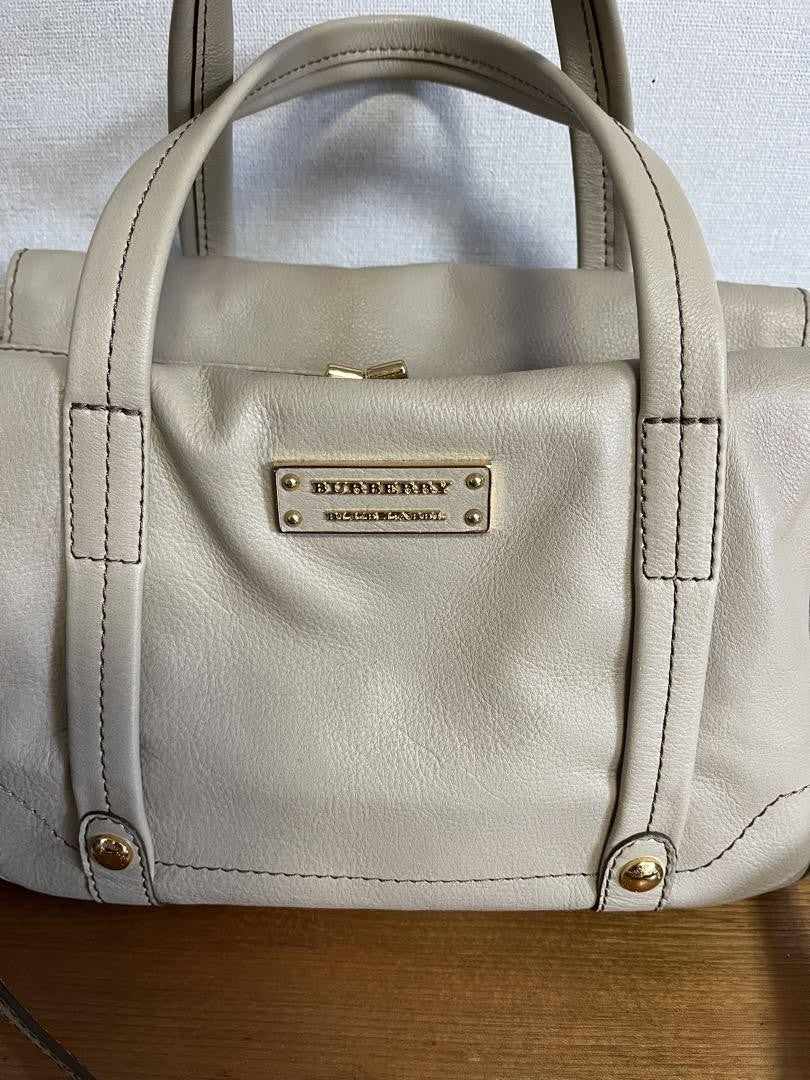 BURBERRY BLUE LABEL Hand Bag Tote Purse 2way Nova Check Leather Beige Authentic