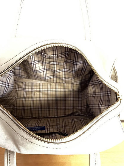 BURBERRY BLUE LABEL Hand Bag Tote Purse 2way Nova Check Leather Beige Authentic
