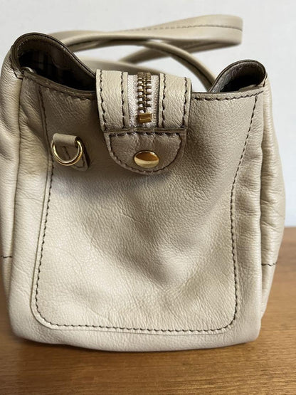 BURBERRY BLUE LABEL Hand Bag Tote Purse 2way Nova Check Leather Beige Authentic