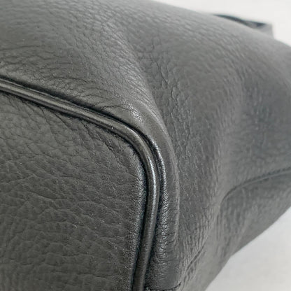 BURBERRY Bag Nova Check Hand Tote Purse Leather Black Gold Used Authentic