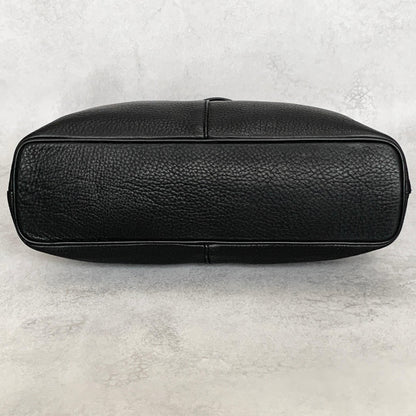 BURBERRY Bag Nova Check Hand Tote Purse Leather Black Gold Used Authentic