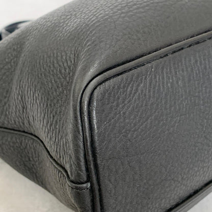 BURBERRY Bag Nova Check Hand Tote Purse Leather Black Gold Used Authentic