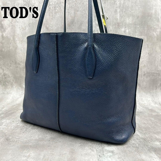 TOD'S Hand Bag Tote Purse 2way JOY Leather Navy Authentic