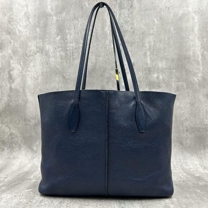 TOD'S Hand Bag Tote Purse 2way JOY Leather Navy Authentic