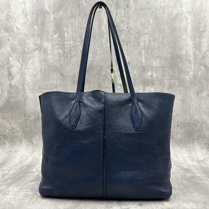 TOD'S Hand Bag Tote Purse 2way JOY Leather Navy Authentic