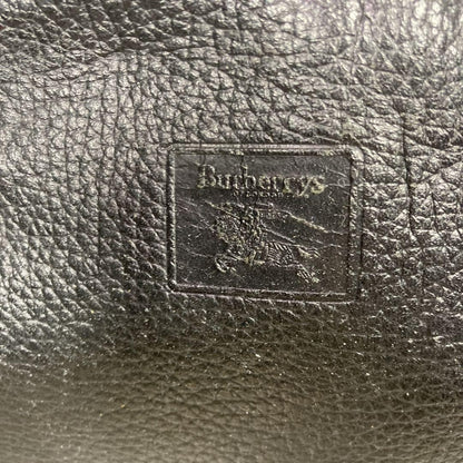 BURBERRYS Hand Bag Tote Purse Mini Boston Bag Nova Check Leather Black Authentic