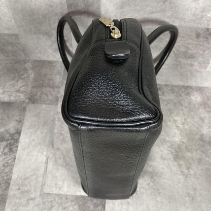 BURBERRYS Hand Bag Tote Purse Mini Boston Bag Nova Check Leather Black Authentic