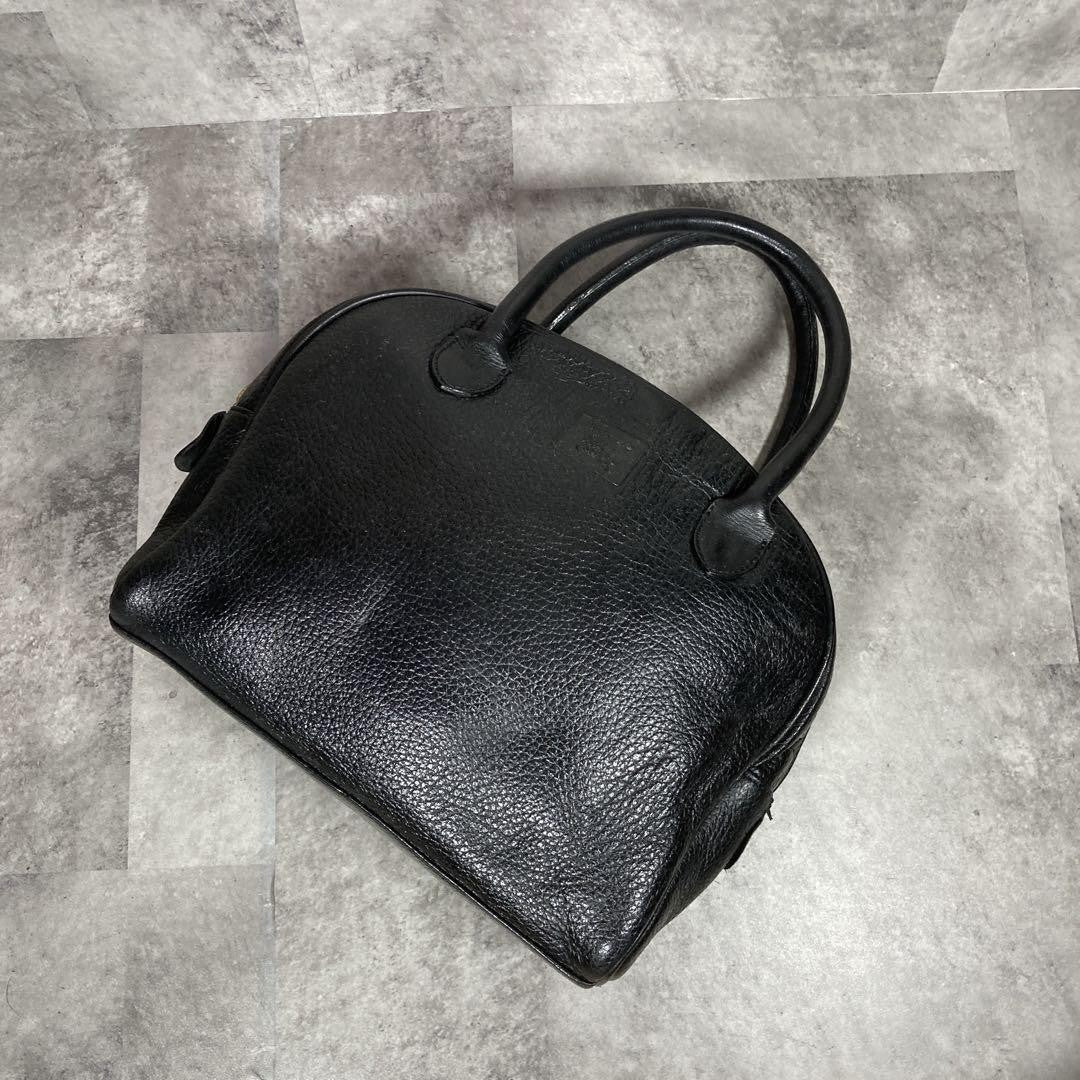 BURBERRYS Hand Bag Tote Purse Mini Boston Bag Nova Check Leather Black Authentic