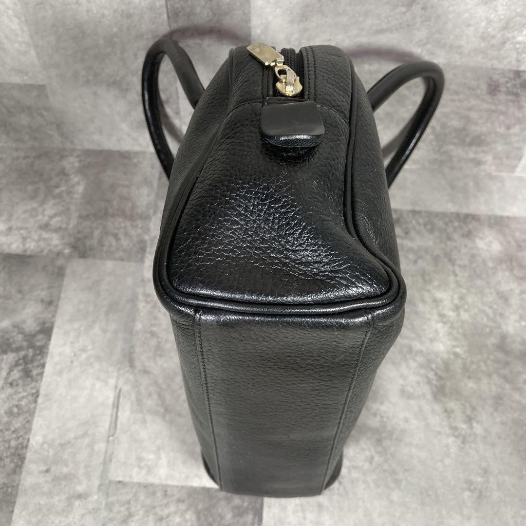 BURBERRYS Hand Bag Tote Purse Mini Boston Bag Nova Check Leather Black Authentic