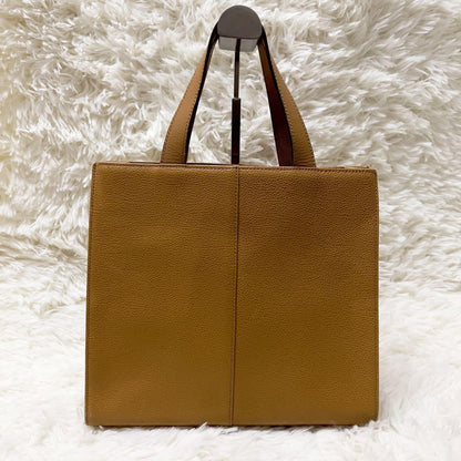 BURBERRY Hand Bag Tote Purse Nova Check Leather Light Brown Authentic