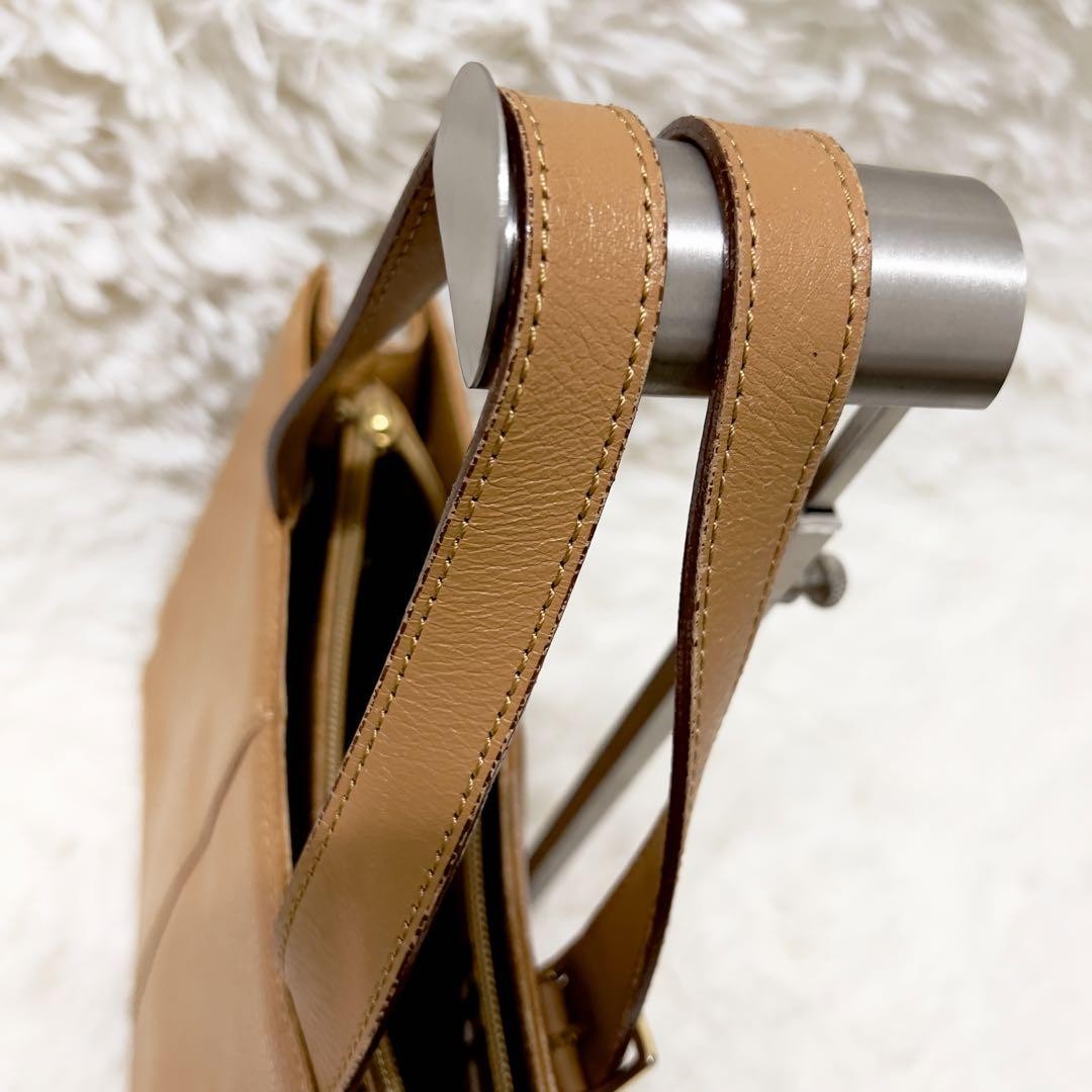 BURBERRY Hand Bag Tote Purse Nova Check Leather Light Brown Authentic