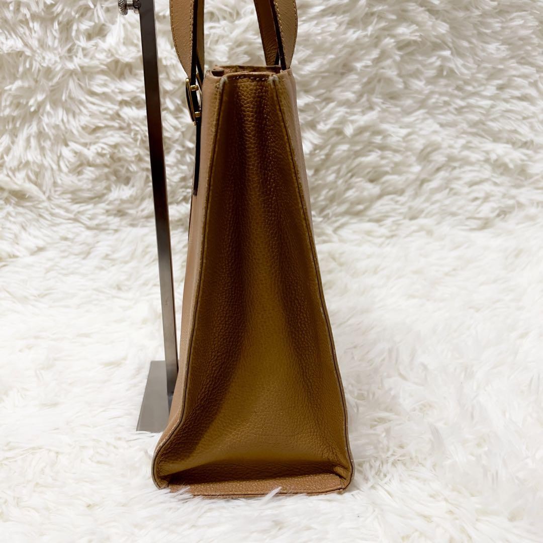 BURBERRY Hand Bag Tote Purse Nova Check Leather Light Brown Authentic