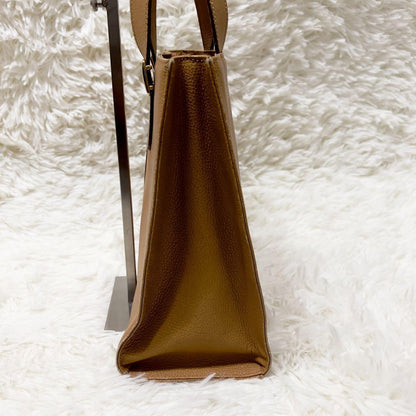 BURBERRY Hand Bag Tote Purse Nova Check Leather Light Brown Authentic