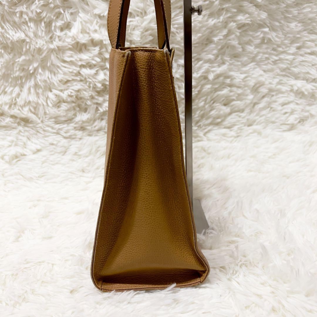 BURBERRY Hand Bag Tote Purse Nova Check Leather Light Brown Authentic