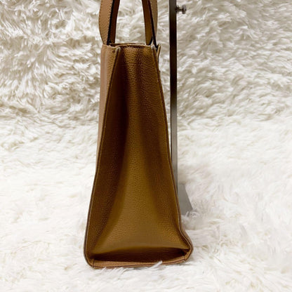 BURBERRY Hand Bag Tote Purse Nova Check Leather Light Brown Authentic