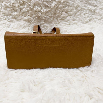 BURBERRY Hand Bag Tote Purse Nova Check Leather Light Brown Authentic