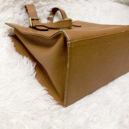 BURBERRY Hand Bag Tote Purse Nova Check Leather Light Brown Authentic