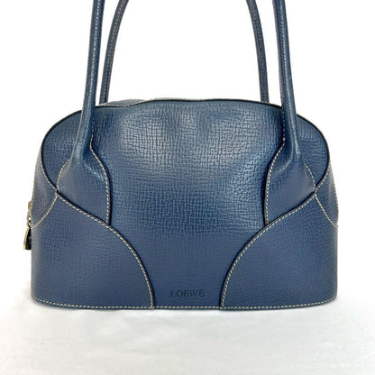 LOEWE Bag Hand Tote Purse Anagram Leather Blue Authentic Vintage