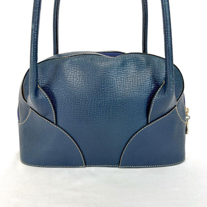 LOEWE Bag Hand Tote Purse Anagram Leather Blue Authentic Vintage