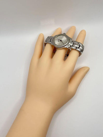 FENDI 210L Quartz Watch Wristwatch FF Logo White Silver Women's Authentic