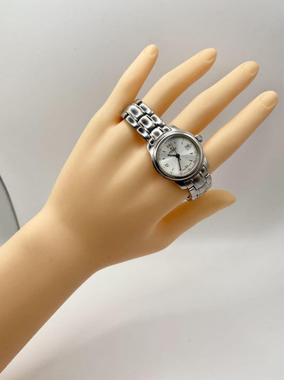 FENDI 210L Quartz Watch Wristwatch FF Logo White Silver Women's Authentic