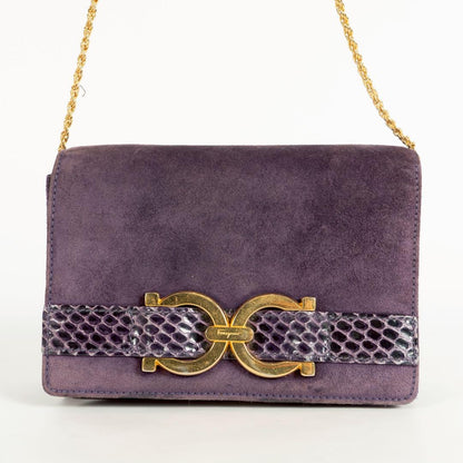 Salvatore Ferragamo Shoulder bag Gancini Purse Purple Used Women's Authentic