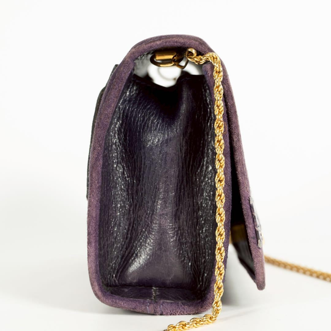 Salvatore Ferragamo Shoulder bag Gancini Purse Purple Used Women's Authentic