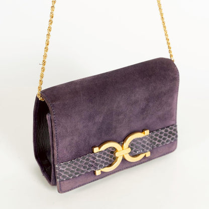 Salvatore Ferragamo Shoulder bag Gancini Purse Purple Used Women's Authentic
