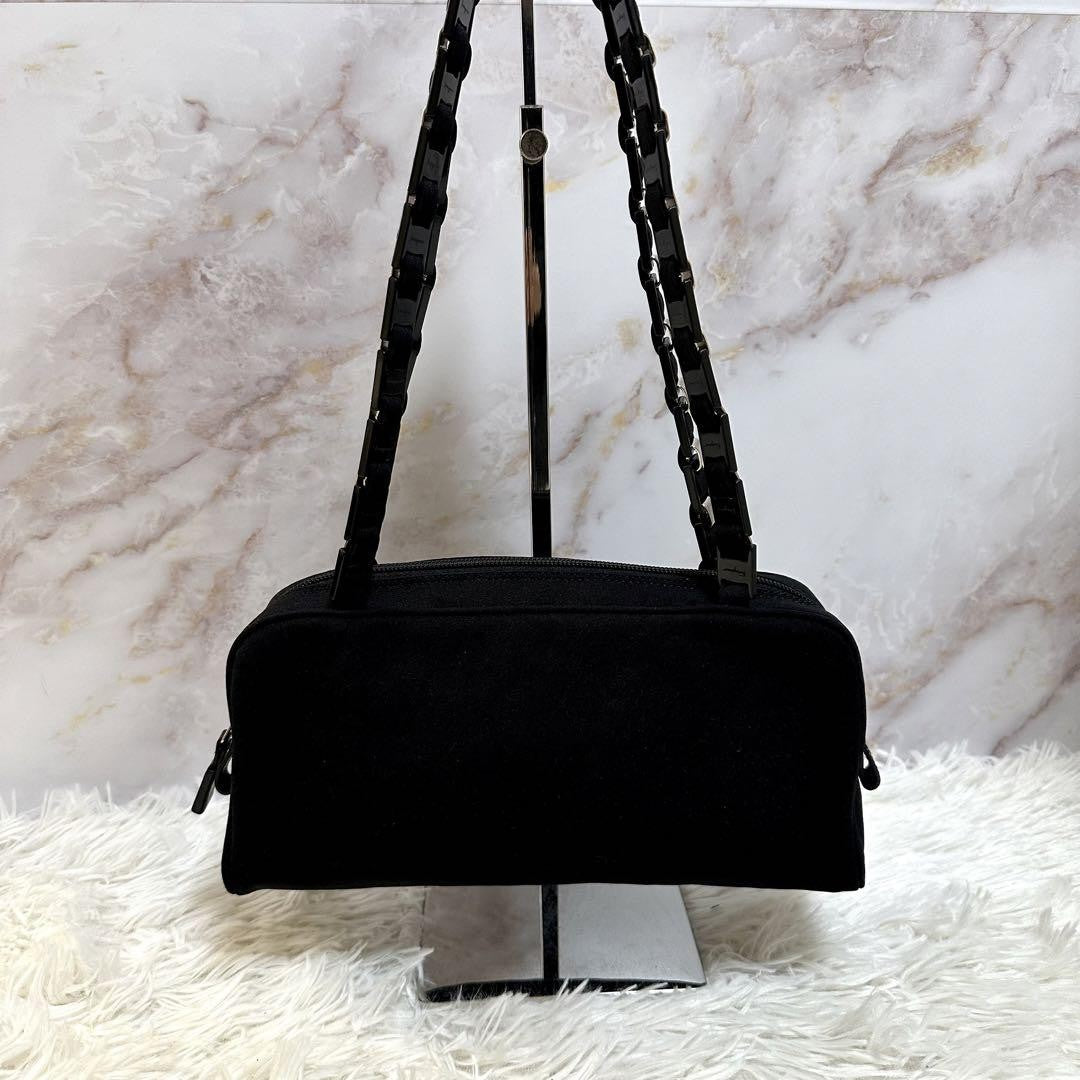 Salvatore Ferragamo VARA RIBBON Purse Shoulder bag Black Used Authentic Women's