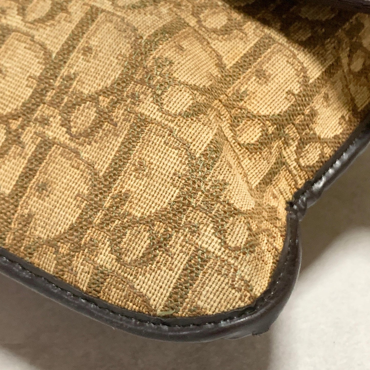Christian Dior Trotter Clutch Bag CD Purse Handbag Canvas Brown Beige Auth Used