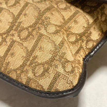 Christian Dior Trotter Clutch Bag CD Purse Handbag Canvas Brown Beige Auth Used