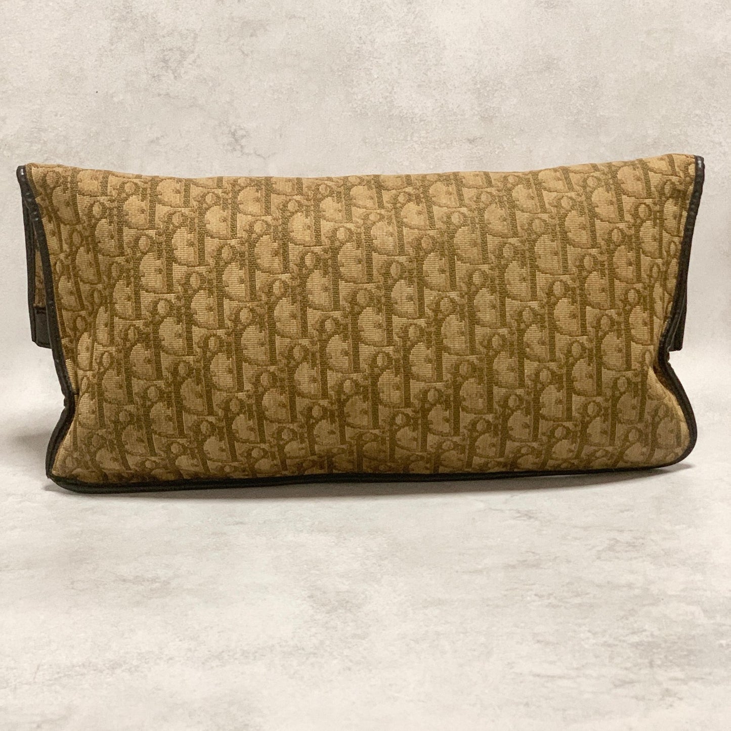 Christian Dior Trotter Clutch Bag CD Purse Handbag Canvas Brown Beige Auth Used