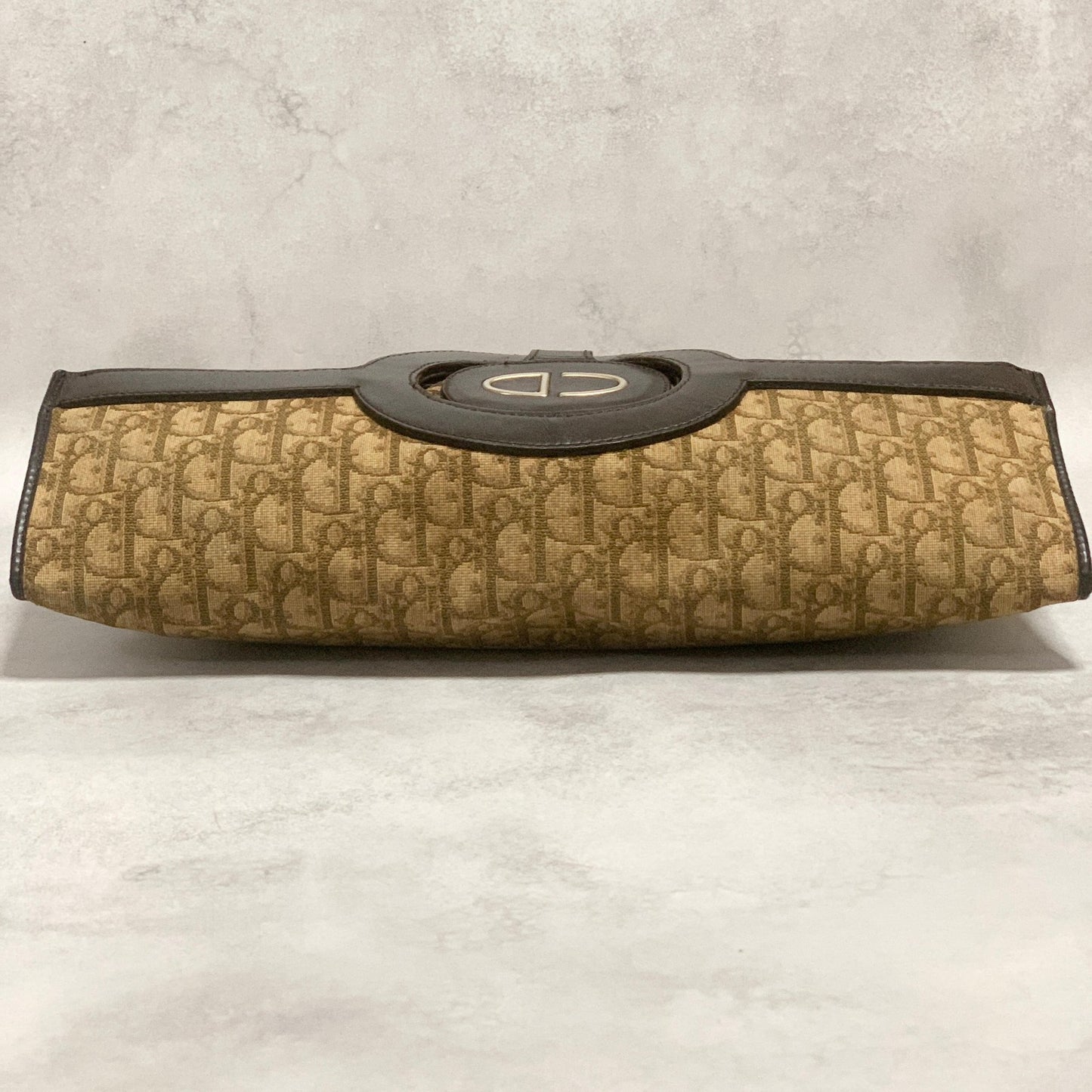 Christian Dior Trotter Clutch Bag CD Purse Handbag Canvas Brown Beige Auth Used