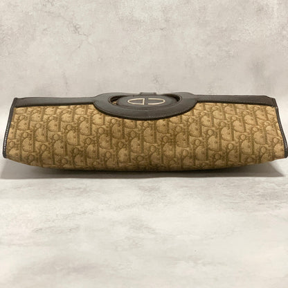 Christian Dior Trotter Clutch Bag CD Purse Handbag Canvas Brown Beige Auth Used