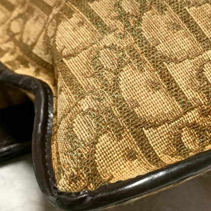 Christian Dior Trotter Clutch Bag CD Purse Handbag Canvas Brown Beige Auth Used