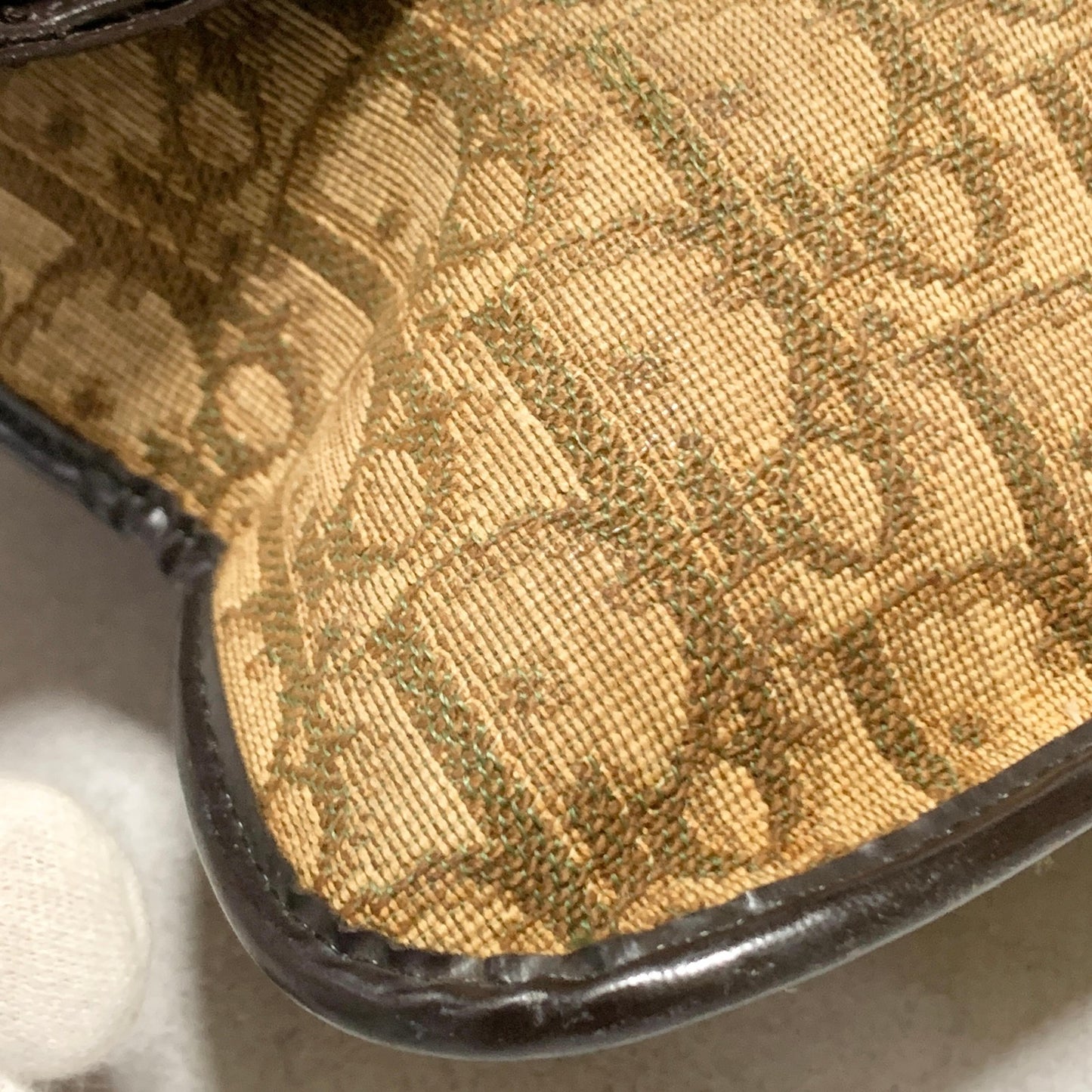 Christian Dior Trotter Clutch Bag CD Purse Handbag Canvas Brown Beige Auth Used
