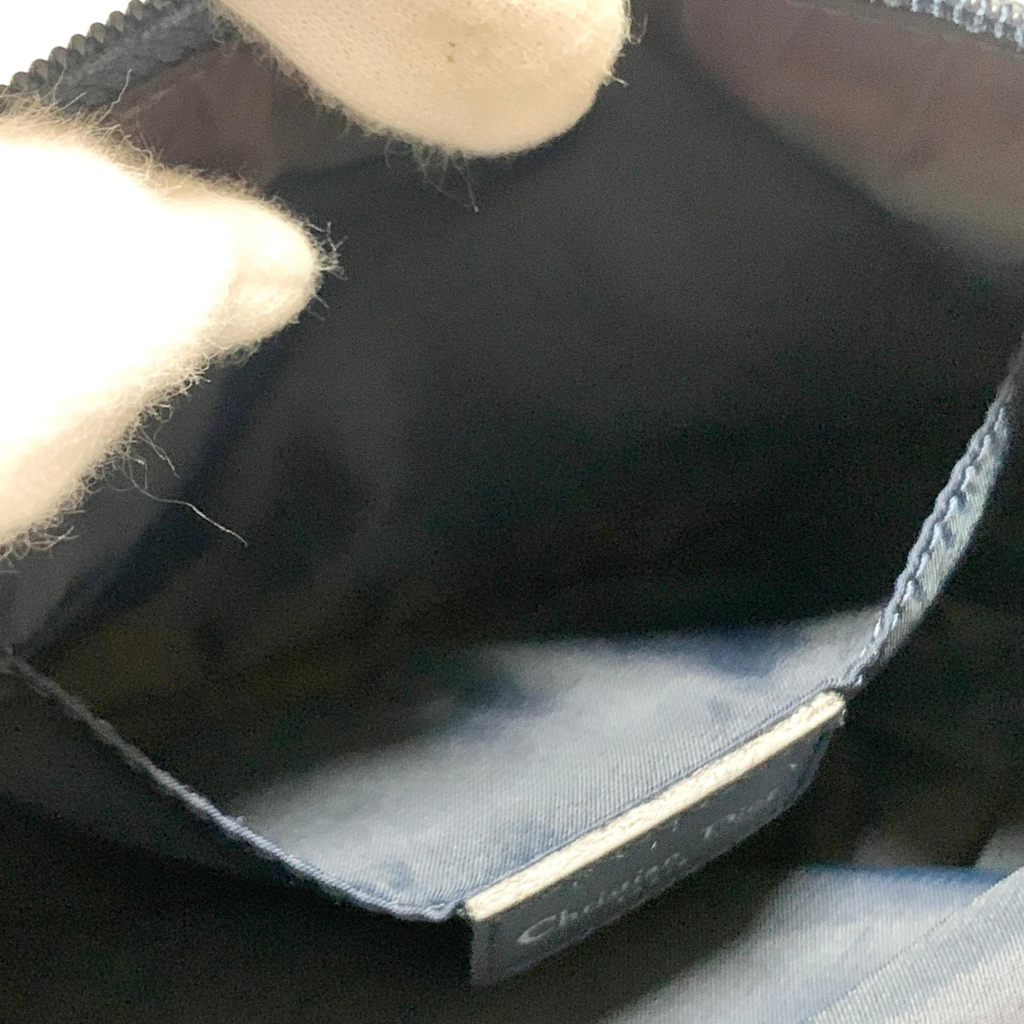 Christian Dior Pouch Trotter Accessory Pouch Purse Cosmetic Canvas Gray Auth