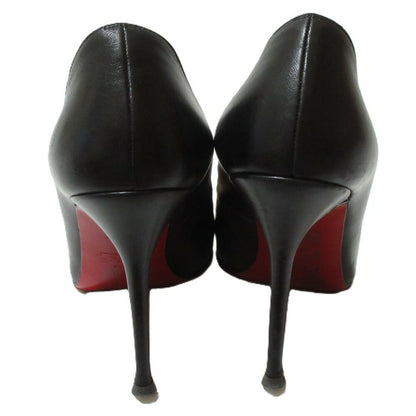 Christian Louboutin Shoes Pumps Heel EU 37 US 7 Leather Black Authentic