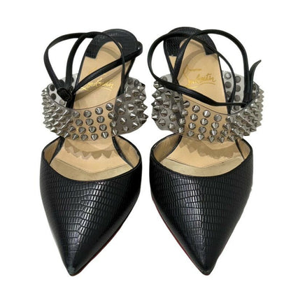 Christian Louboutin Shoes Pumps Heel EU 36 US 6 PVC Leather Black Authentic