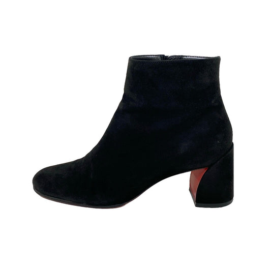 Christian Louboutin TURELA Short Boots Shoes EU 36 US 6 Suede Black Authentic