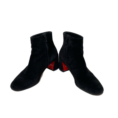 Christian Louboutin TURELA Short Boots Shoes EU 36 US 6 Suede Black Authentic